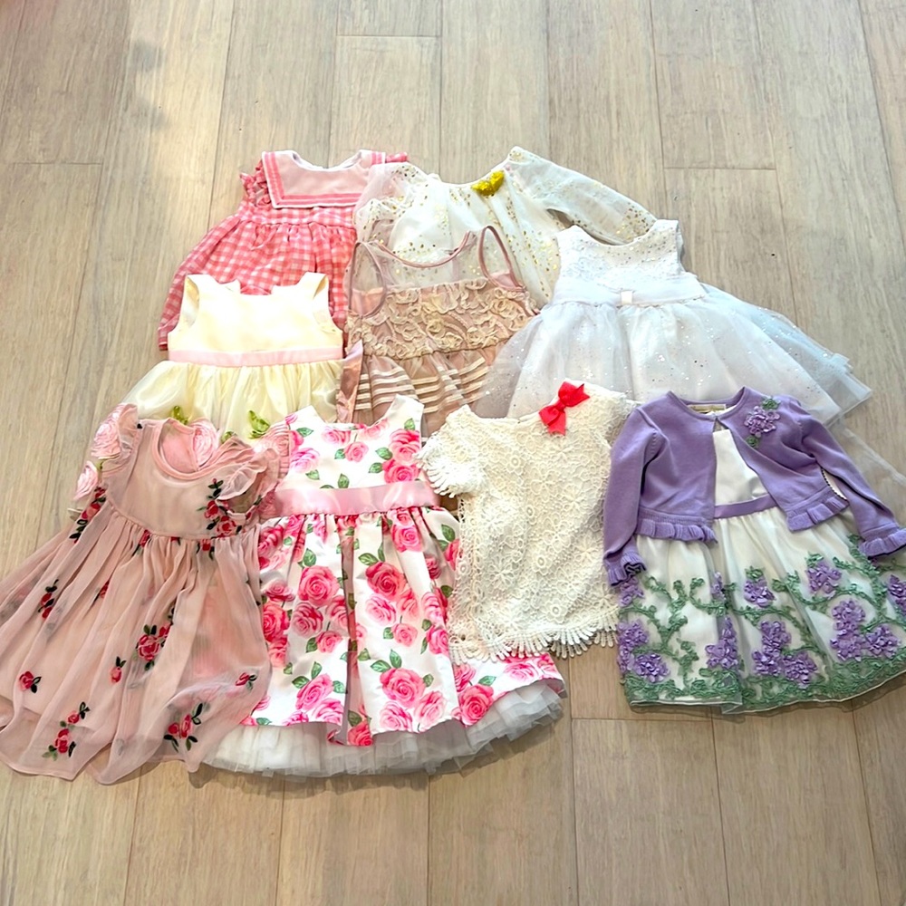 9 items 24month girls dresses and nice tops